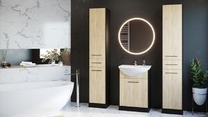 MEBLINE Fürdőszoba SLIDO MAX LED fekete / artisan tölgy