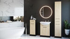 MEBLINE Fürdőszoba SLIDO MINI LED fekete / artisan tölgy