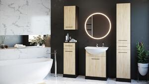 MEBLINE Fürdőszoba SLIDO LED fekete / artisan tölgy
