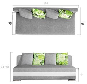 ATENA szétnyitható kanapé, 195x83x86, sawana 80/soft 17/párna botanical 80