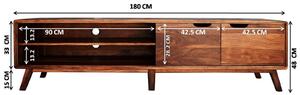 Massziv24 - SKANE TV asztal I. 180x48 cm, paliszander, barna