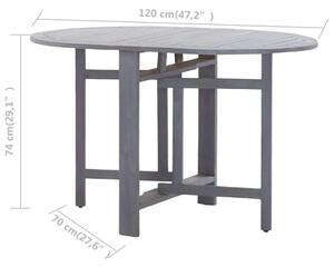 VidaXL szürke tömör akácfa kerti asztal 120 x 70 x 74 cm