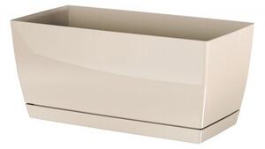 Coubi Case műanyag virágláda tálcával, krémszínű, , 39 x 19 x 18,2 cm