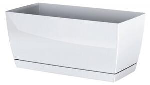 Coubi Case műanyag virágláda tálcával, fehér, 39 cm