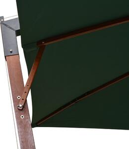VidaXL zöld lógó napernyő fa rúddal 300 x 300 cm