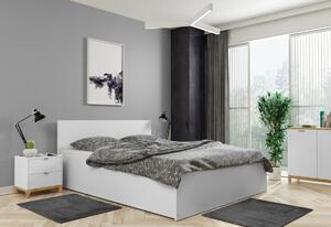 SANTOS ágy + fémkeretes ágyrács + matrac INGYEN, 140x200, tölgy kraft