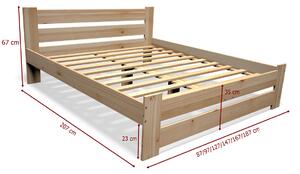 STUDY tömörfa ágy + ágyrács AJÁNDÉK, 120x200cm, natúr
