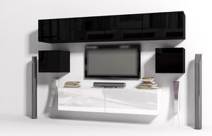 MEBLINE Nappali bútor ONYX 13 fekete / fehér fényes