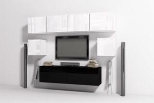MEBLINE Nappali bútor ONYX 13 fehér / fekete fényes