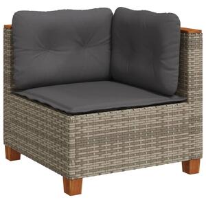 VidaXL 5 részes szürke polyrattan kerti ülőgarnitúra párnákkal