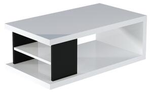KELLY dohányzóasztal, 110x60x41, fehér/fekete matt