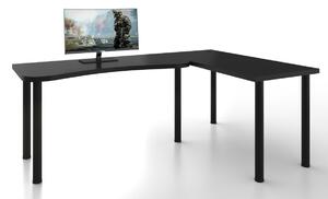 MOOD L sarok számítógépasztal, 200/135x73-76x65, fekete, jobb