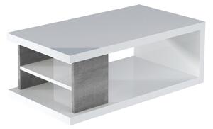KELLY dohányzóasztal, 110x41x60, fehér/beton