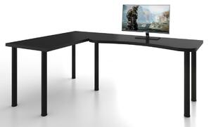 MOOD L sarok számítógépasztal, 200/135x73-76x65, fekete, bal