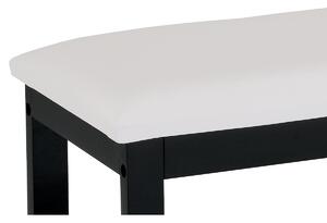 Cipőtartó állvány ülőkével, 2 szintes,fekete/fehér, 80 x 30 x 49 cm
