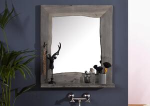 WOODLAND Tükör fürdőszobába 70x78 cm, szürke, akác