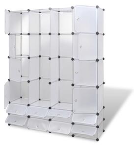 VidaXL fehér moduláris szekrény 18 rekesszel 37 x 146 x 180,5 cm