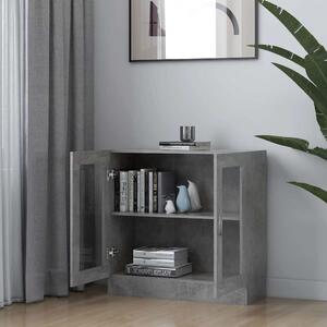 VidaXL betonszürke szerelt fa vitrinszekrény 82,5 x 30,5 x 80 cm