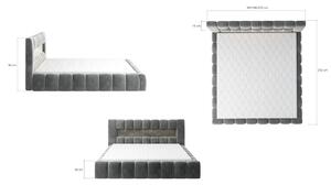 LAMICA kárpitozott ágy, 180x200, monolith 09