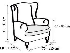 Sada Multielasztikus „füles” fotel huzat, barna, 70 - 110 cm
