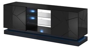 MEBLINE TV szekrény QIU 160 fekete fényes
