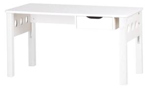 White állítható magasságú asztal, fiókkal, fehér lábbal