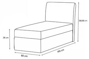 BERTA BIS kanapé fejtámlával, 190x80x38, suedine 35/sonoma tölgy