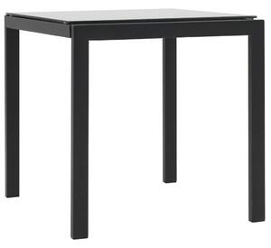 VidaXL 2 db fekete polyrattan és textilén napozóágy asztallal