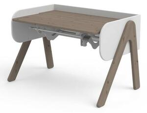 WOODY Állítható magasságú asztal, dönthető asztallappal, terra színben, ferhére pácolt kerettel