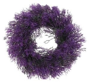 Fű műkoszorú, lila, átmérő: 30 cm