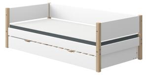 Flexa NOR egyszemélyes ágy 200, vendégággyal, fehér, tölgyfa lábbal