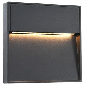 VidaXL 2 db fekete négyzet alakú kültéri LED falilámpa 3 W