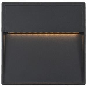 VidaXL 2 db fekete négyzet alakú kültéri LED falilámpa 3 W