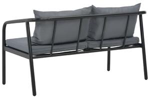 VidaXL szürke kétszemélyes alumínium kerti kanapé párnákkal