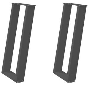 VidaXL konzolasztal lábak U-alakú 2 db Fekete 28x(72-73) cm Acél