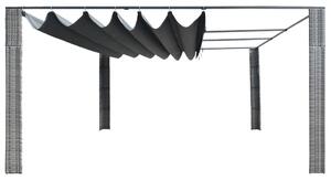 VidaXL szürke és antracit polyrattan pavilon tetővel 400x400x200 cm