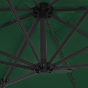VidaXL zöld konzolos napernyő acélrúddal 250 x 250 cm