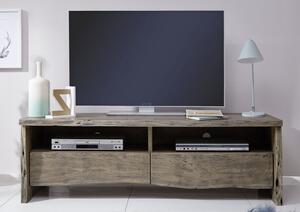Massziv24 - WOODLAND TV stolík 151x50 cm, sivá, akácia