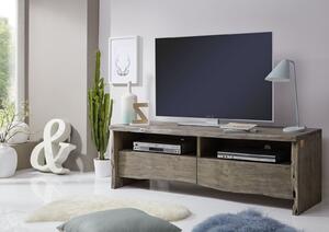 Massziv24 - WOODLAND TV stolík 151x50 cm, sivá, akácia