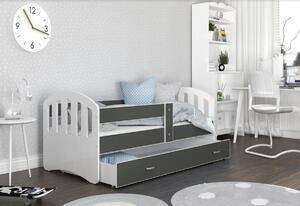 ŠTÍSTKO P1 COLOR gyerekágy + AJÁNDÉK matrac + ágyrács, 160x80 cm, fehér/zöld