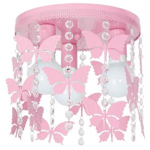 Milagro Gyerek mennyezeti lámpa ELZA butterflies 3xE27/60W/230V rózsaszín DE9791