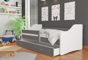 SWAN P1 COLOR gyerekágy + AJÁNDÉK matrac + ágyrács, 140x80 cm, rózsaszín/fehér