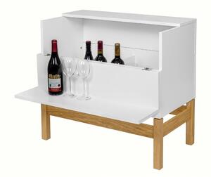 Grande fehér-natúr színű bortartó szekrény 75x70 cm - Woodman
