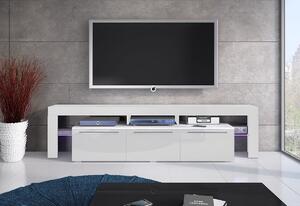 RTV BACON 150 Plus TV asztal, fehér/magasfényű fekete