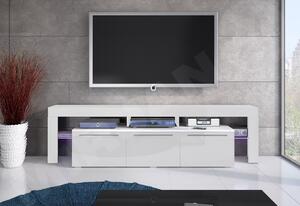 RTV BACON 150 Plus TV asztal, fehér/magasfényű fehér