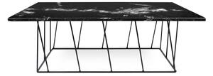 Helix fekete márvány dohányzóasztal fekete lábakkal, 75 x 120 cm - TemaHome