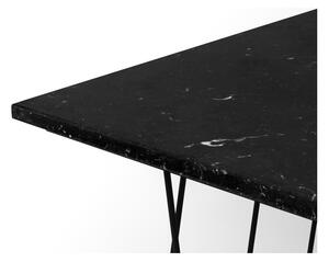 Helix fekete márvány dohányzóasztal fekete lábakkal, 75 x 120 cm - TemaHome