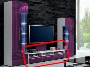 ROMA TV asztal, fehér/magasfényű lila