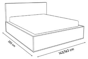 KAYLA II ágy 140x200 cm, fehér/magasfényű lila