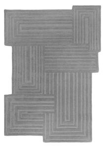 Szürke kézi szövésű gyapjú szőnyeg 160x230 cm Zen Rectangles – Flair Rugs